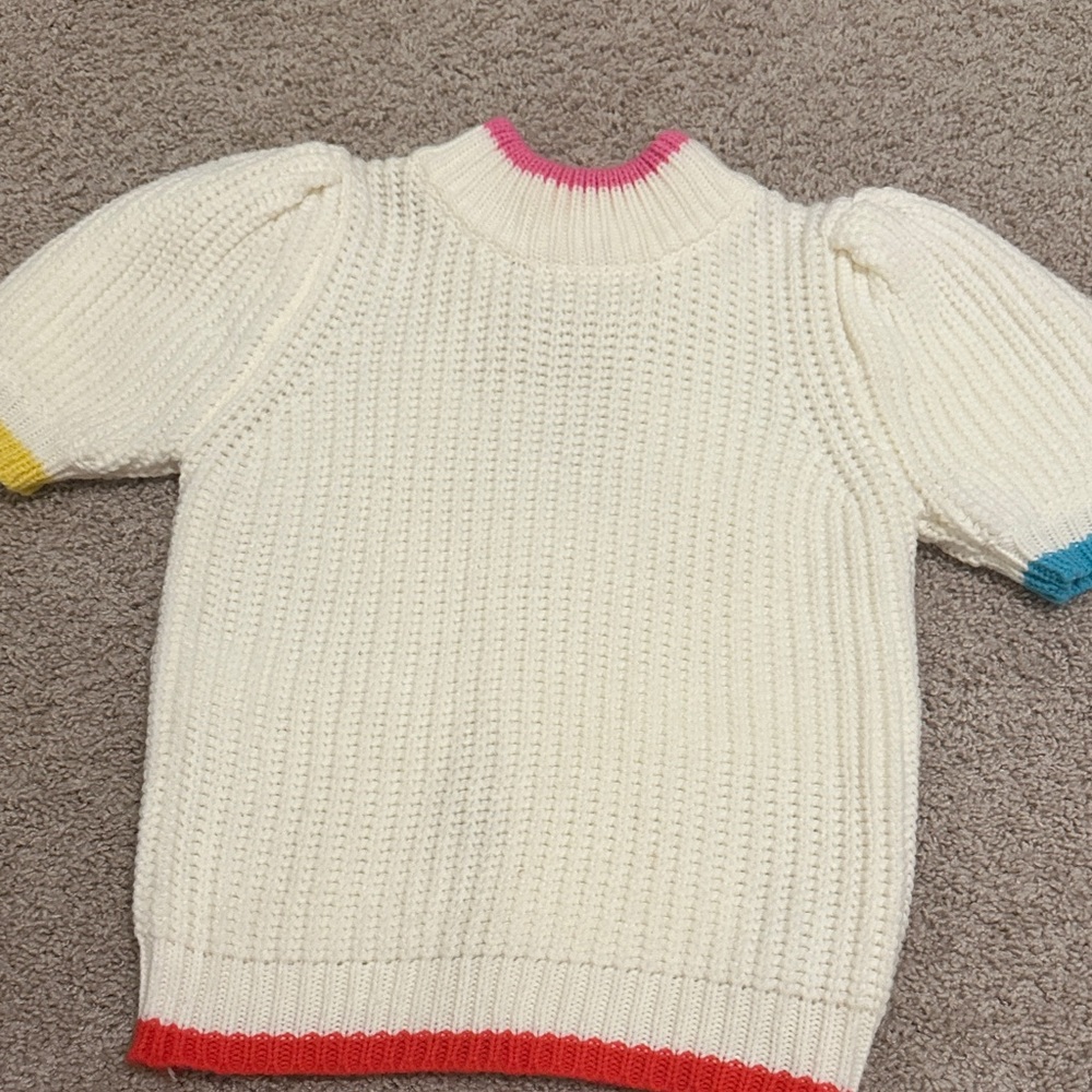 English Factory Cream Sweater with Colorful Accents